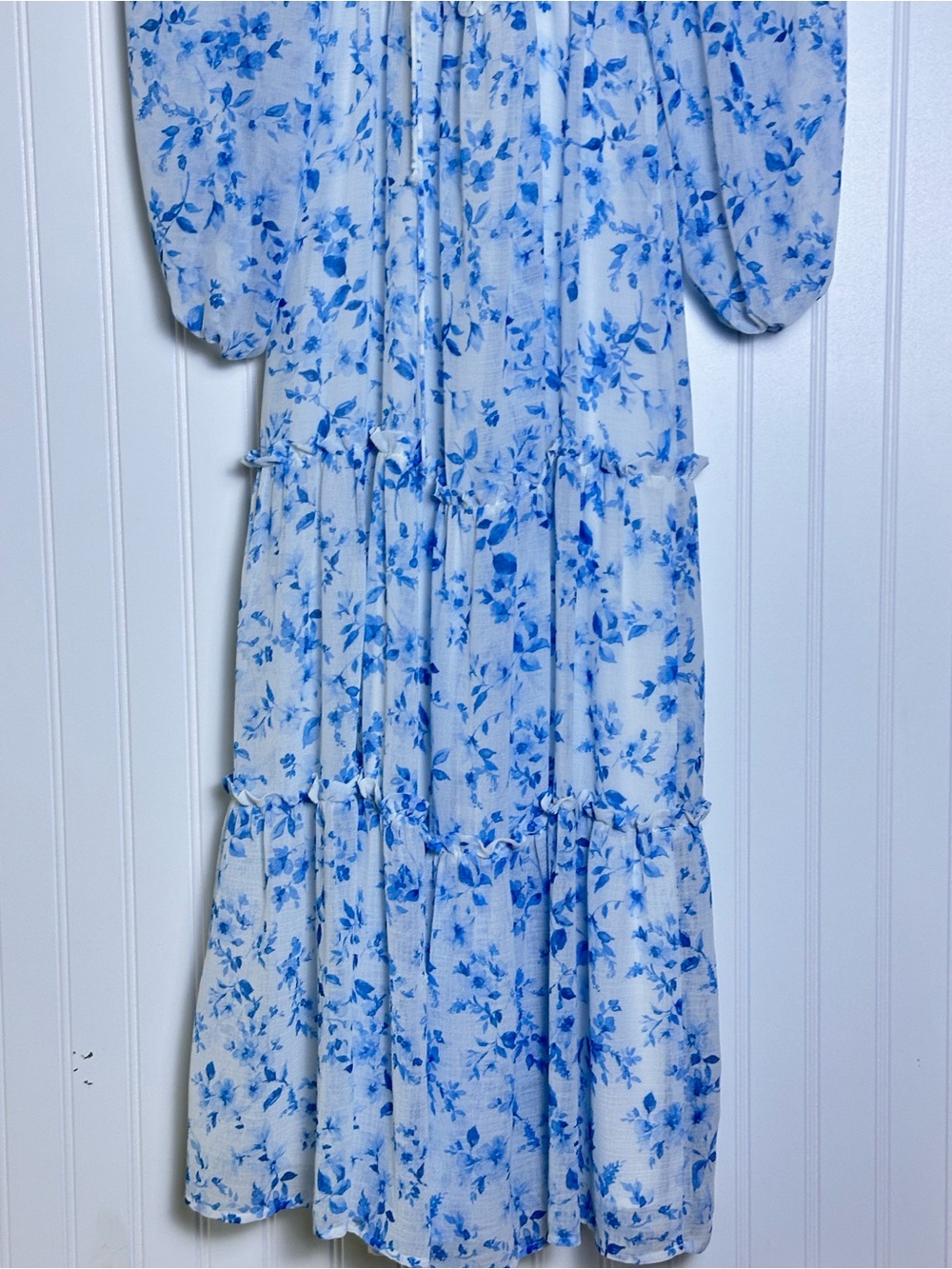 Altar'd State Billy Patchwork Floral Maxi Dress L Romantic Chiffon Boho - Picture 9 of 12